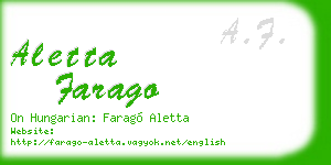 aletta farago business card